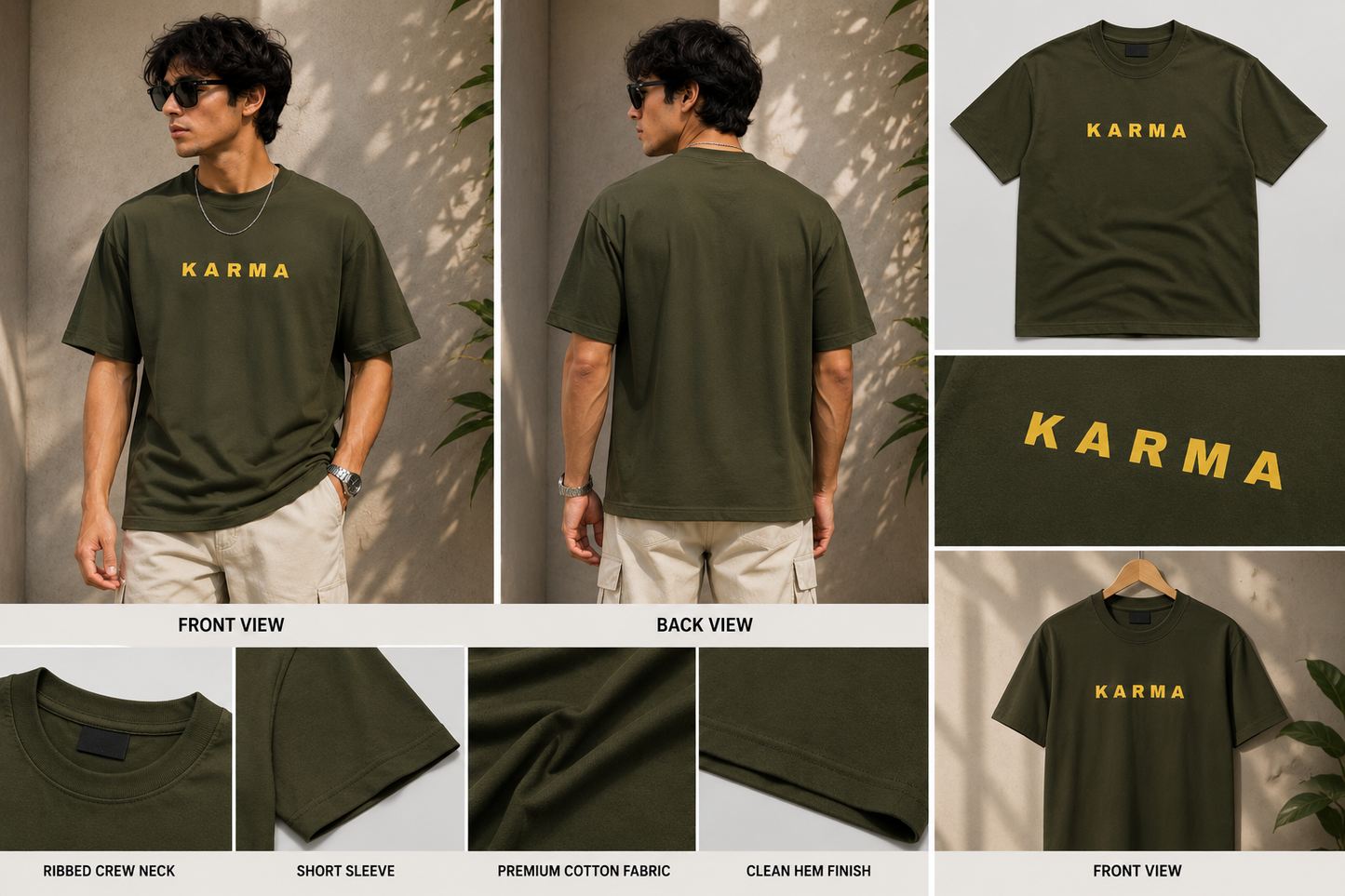 KARMA Drop Shoulder Oversized Tee | Unisex Classic Fit